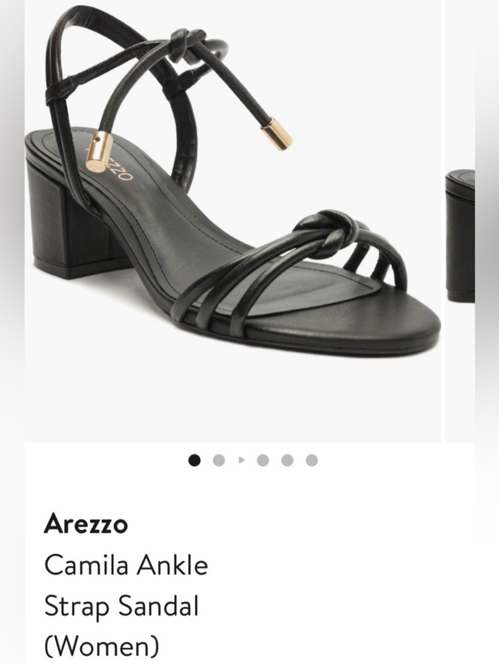 Arezzo Camila Black Ankle Strap Sandal size 9